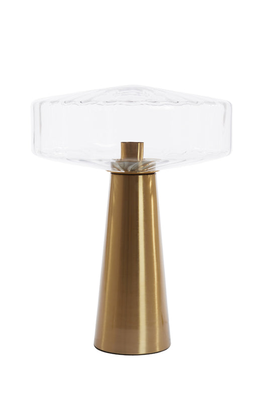 Tischlampe Pleat - Glas/Gold - Ø40cm