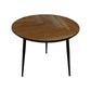 HSM Kollektion - Runder Beistelltisch Fishbone - 60x60x49 - Natur - Schwarz/Schwarz - Eiche/Metall