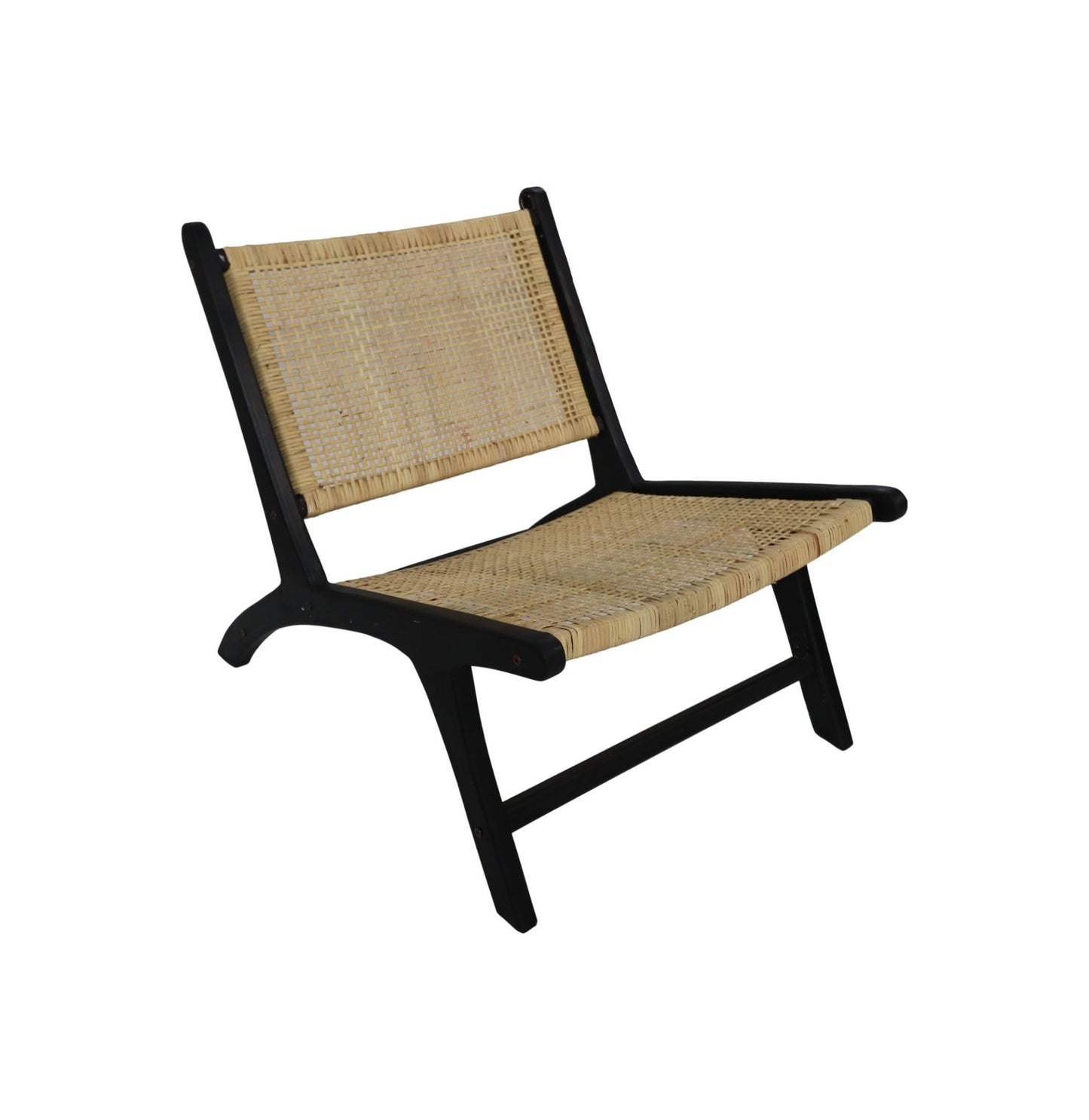 HSM Collection-Loungestoel Rotan-67x81x71-Zwart/Naturel-Rotan/Teak