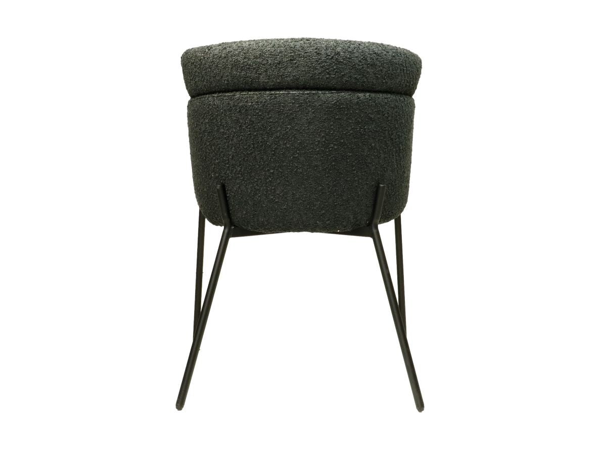 HSM Collection-Esszimmerstuhl Luca S/2-57x60x81-Anthrazit/Schwarz-Stoff/Metall