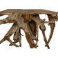 HSM Collection-Wandtafel Teakwurzel Two Tone-120x45x80-Natur-Teak