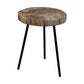 HSM Collection-Beistelltisch Versteinert -ø40-44x54-Sortiert/Schwarz-Stein/Metall