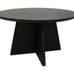 HSM Kollektion - Runder Couchtisch mit Kreuzbein - 80x80x45 - Schwarz - Mango