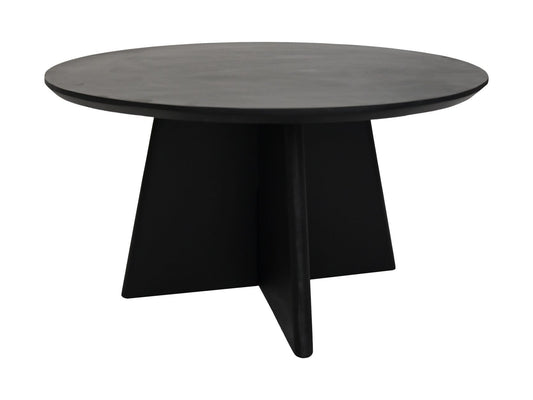 HSM Kollektion - Runder Couchtisch mit Kreuzbein - 80x80x45 - Schwarz - Mango