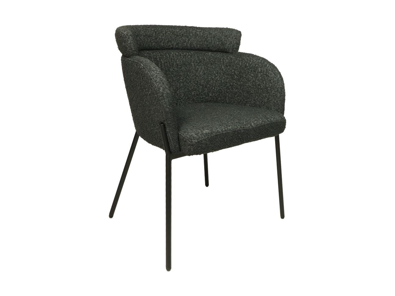 HSM Collection-Esszimmerstuhl Luca S/2-57x60x81-Anthrazit/Schwarz-Stoff/Metall