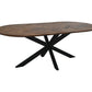 HSM Kollektion - Ovaler Esstisch Mosaik - 240x110x76 - Natur/Schwarz - Mango/Metall