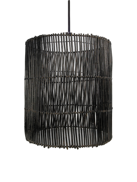 HSM Collection-Hängelampe-ø50x56-Schwarz-Rattan