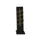 HSM Collection-Stand Weinregal 4 Flaschen-25x25x80-Schwarz/Gold-Mango/Metall