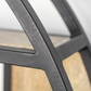 HSM Collection-Rundes Wanddekoregal-100x16x100-Natur/Schwarz-Mango/Metall