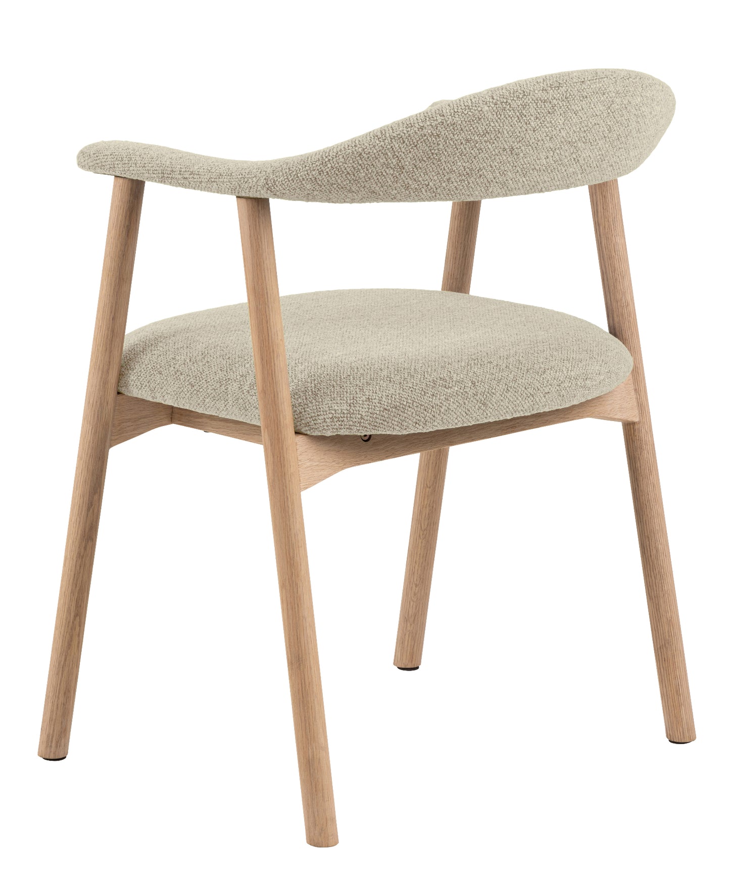 HSM Collection-Esszimmerstuhl Ella Mit Arm S/2-56x54x76-Sand/Weiß Pigmentiert-Stoff/Eiche