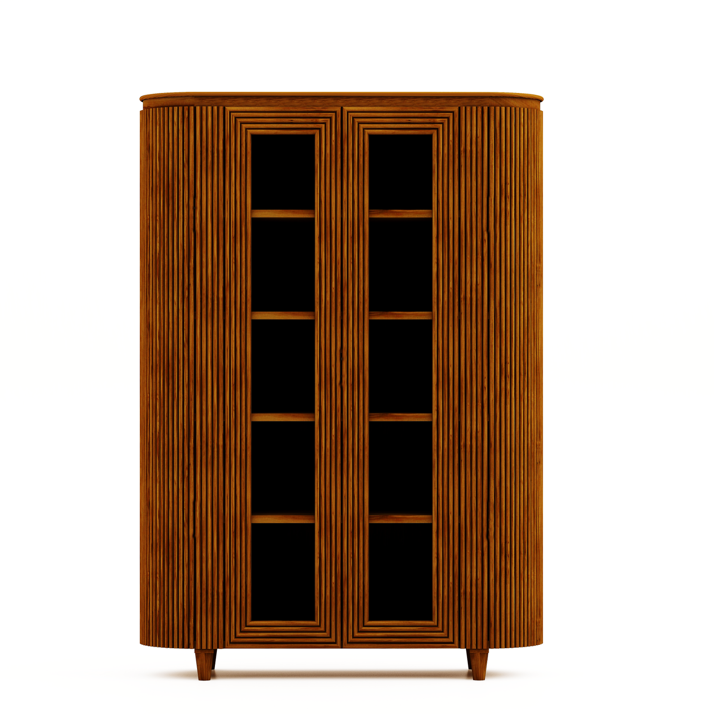 HSM Collection-Vitrinekast Tide 6 Deurs-140x45x200-Braun-Mango