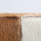 HSM Collection - Square Stool Goatskin - 33x33x45 - Assorted/Natural - Goatskin/Teak