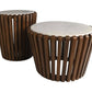 HSM Kollektion-Runder Beistelltisch-ø60x60-Braun/Weiß-Mango/Marmor