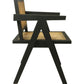 HSM Kollektion-Esszimmerstuhl-56x52x83-Schwarz/Natur-Mahagoni/Rattan