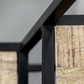 HSM Kollektion-Rundes Dekorregal-80x30x100-Natur/Schwarz-Mango/Metall
