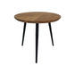 HSM Collection-Runde Beistelltisch Fishbone-45x45x39-Natur/Schwarz-Eiche/Metall