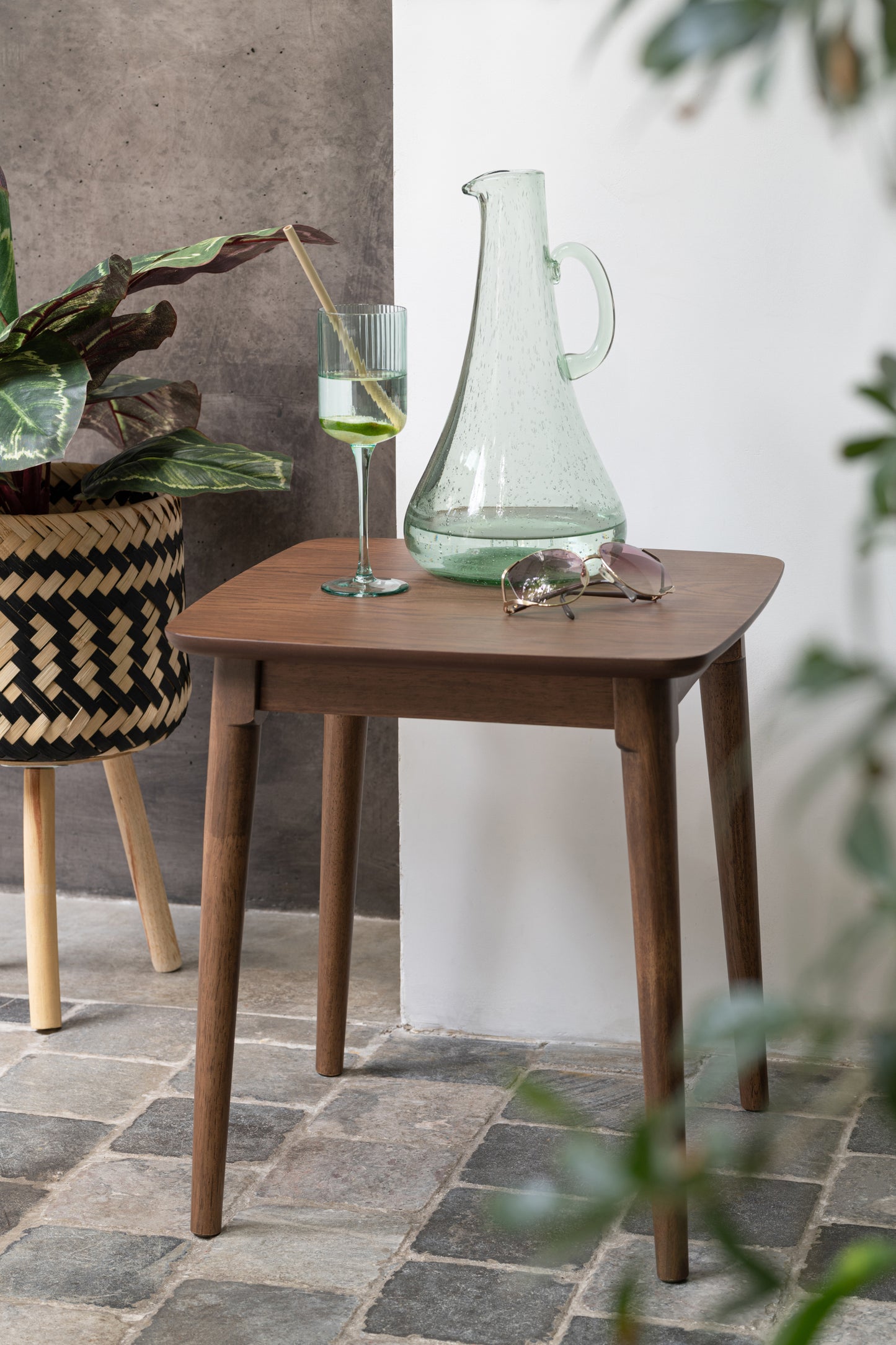 Beistelltisch viereckig HOLZ BRAUN