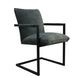 HSM Collection-Esszimmerstuhl Boston S/2-56x68x89-Hellgrün/Schwarz-Stoff/Metall