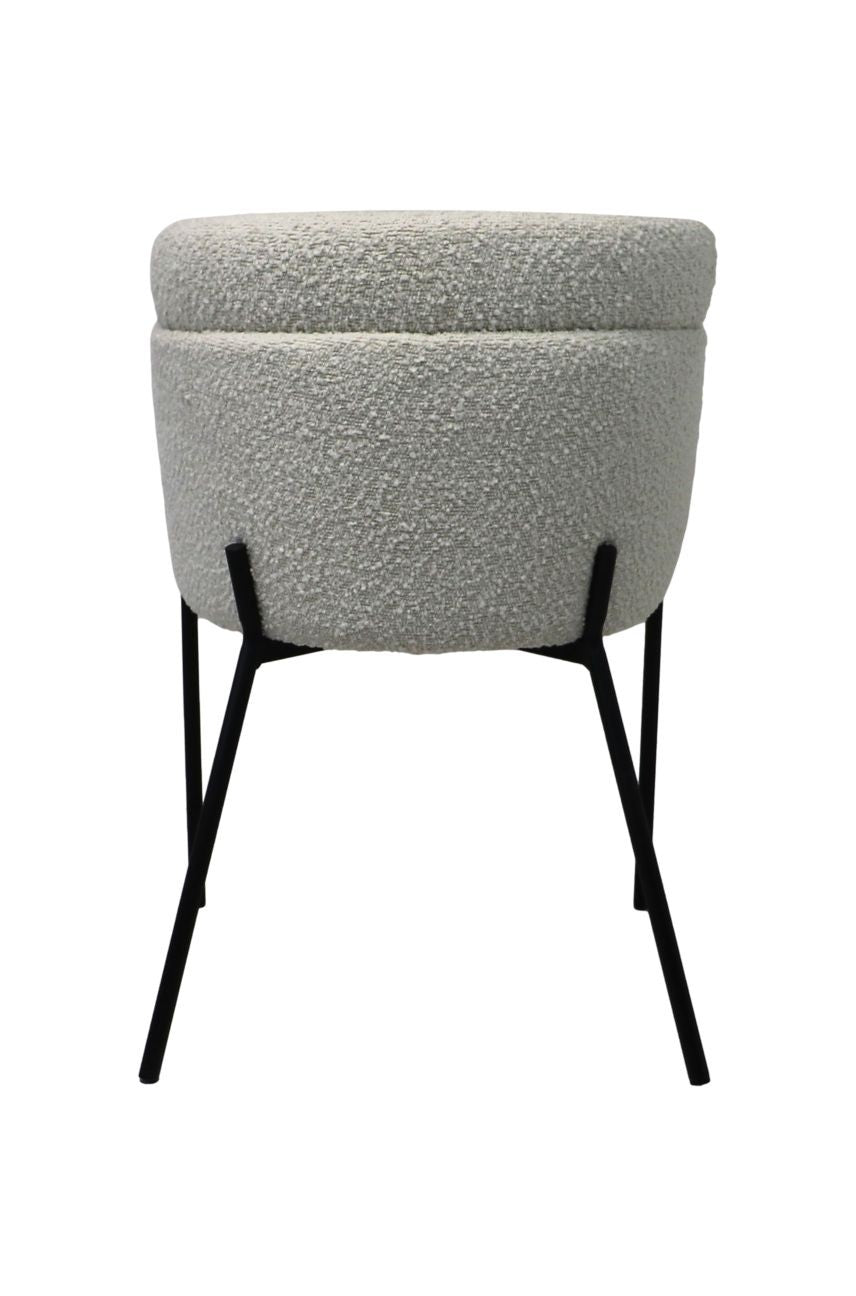 HSM Collection-Esszimmerstuhl Luca S/2-57x60x81-Weiß/Schwarz-Stoff/Metall