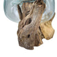 HSM Collection-Vase auf Wurzelholz-ø25x30-Braun-Teak/Glas