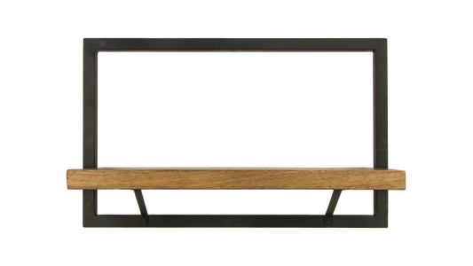 HSM Collection-Wandregal Levels - 51x22x32 - Natur/Schwarz - Mango/Metall