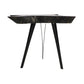HSM Collection-Beistelltisch-ø55-66x47-Braun/Schwarz-Teak/Metall