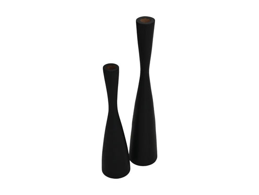 HSM Collection-Kerzenhalter S/2-ø8X32/ø8X42-Schwarz-Teak
