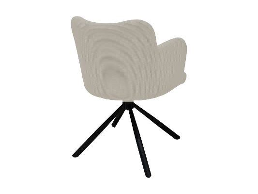 HSM Collection-Esszimmerstuhl Bella S/2-56x60x82-Weiß/Schwarz-Stoff/Metall