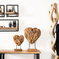 HSM Kollektion - Dekoration Herz Klein - 28x9x42 - Natur - Teak