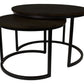 HSM Collection-Runde Beistelltisch Ronin S/2-ø70x45/ø50x38-Schwarz-Mango/Metall