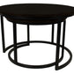 HSM Collection-Runde Beistelltisch Ronin S/2-ø70x45/ø50x38-Schwarz-Mango/Metall