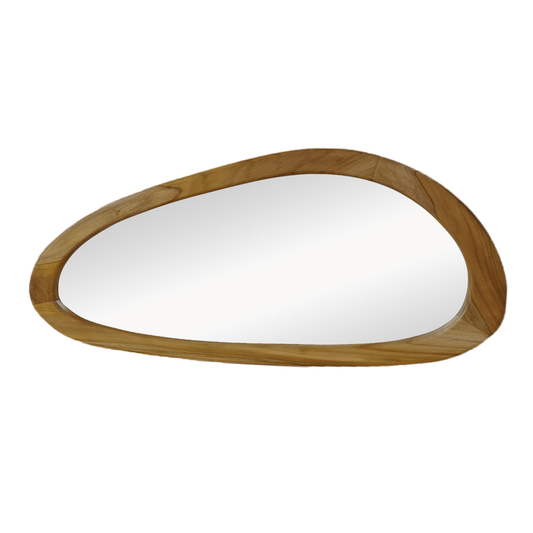 HSM Collection-Wandspiegel organische Form Tide-120x65x3-natur-Teak