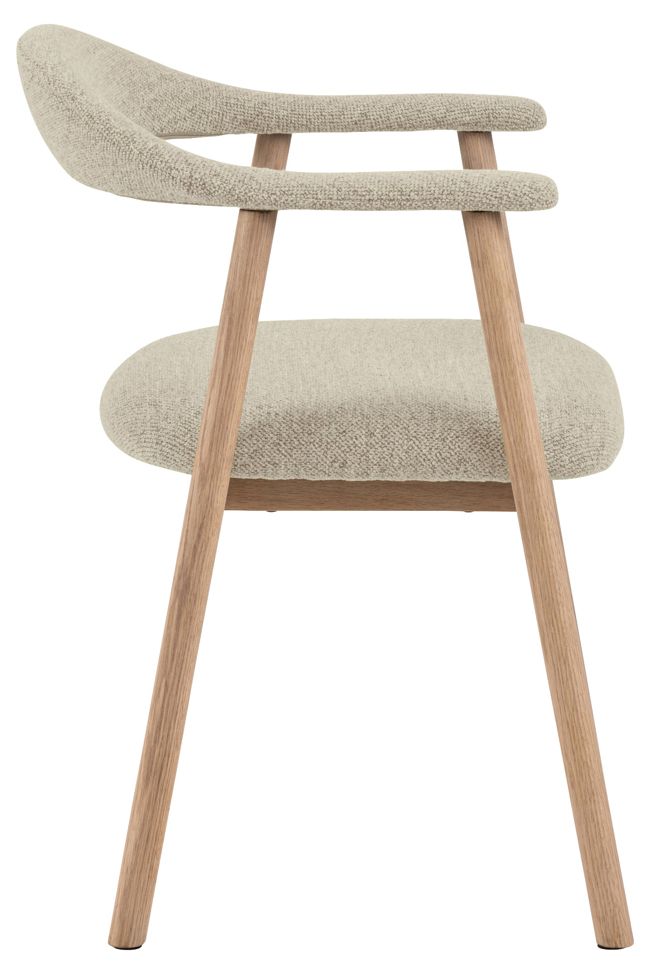 HSM Collection-Esszimmerstuhl Ella Mit Arm S/2-56x54x76-Sand/Weiß Pigmentiert-Stoff/Eiche