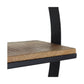 HSM Collection-Rundes Wandregal-80x16x80-Natur/Schwarz-Mango/Metall