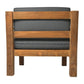 HSM Collection-Garten-Loungesessel Sofa Mit Armlehne-80x79x83-Natur/Dunkelgrau-Teak/Stoff
