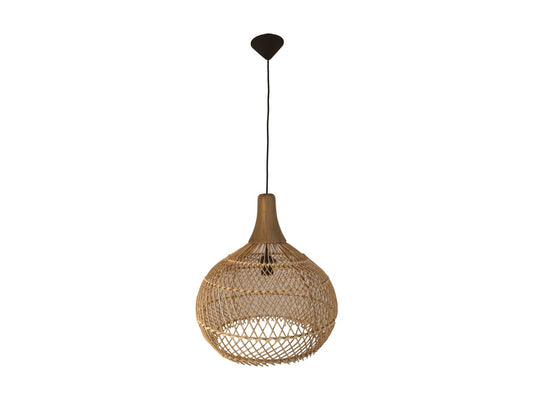 HSM Kollektion-Hängelampe-43x43x46-Natur-Rattan/Teak