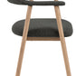 HSM Collection-Esszimmerstuhl Ella Mit Arm S/2-56x54x76-Grau/Weiß Pigmentiert-Stoff/Eiche