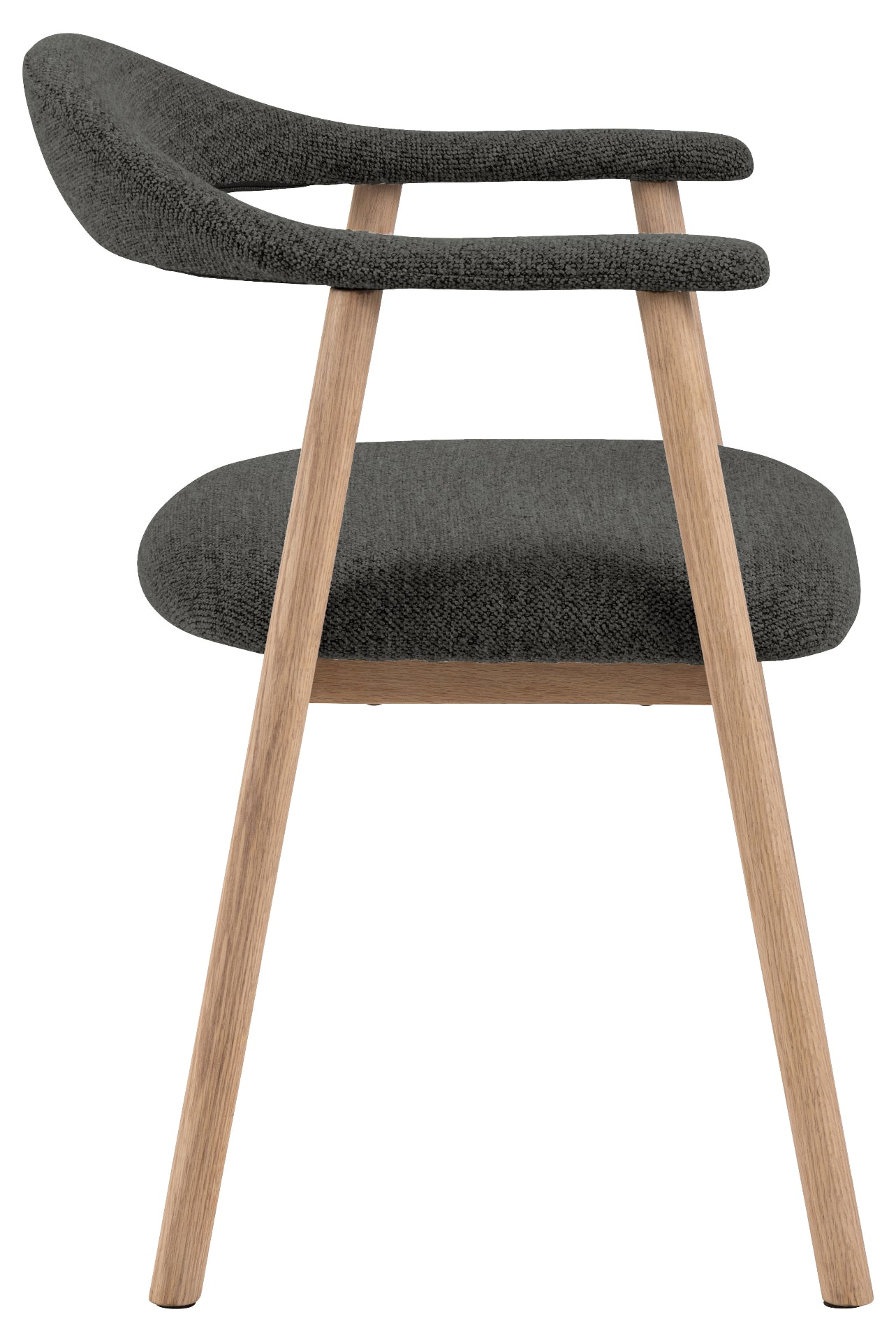 HSM Collection-Esszimmerstuhl Ella Mit Arm S/2-56x54x76-Grau/Weiß Pigmentiert-Stoff/Eiche