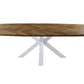 HSM Collection-Dänischer Esstisch Fishbone-200x100x76-Natur/Weiß-Eiche/Metall