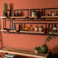 HSM Collection-Wandregal Levels -25x22x32-Natur/Schwarz-Mango/Metall