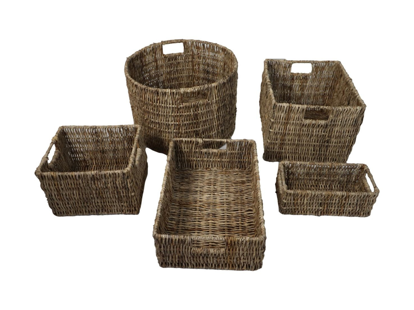 HSM Collection-Mandenset S/5-ø47x30-Natur-Bananenblatt