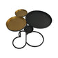 HSM Collection-Beistelltisch 4 Ebenen-61x53x50-Schwarz/Gold-Metall