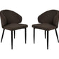 HSM Collection-Esszimmerstuhl Yuna S/2-60x54x82.5-Espresso/Schwarz-Stoff/Metall