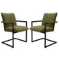 HSM Collection-Esszimmerstuhl Boston S/2-56x68x89-Grün/Schwarz-Stoff/Metall
