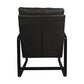 HSM Kollektion-Sessel Miami-95x65x95-Dunkelgrau/Schwarz-Leder/Metall