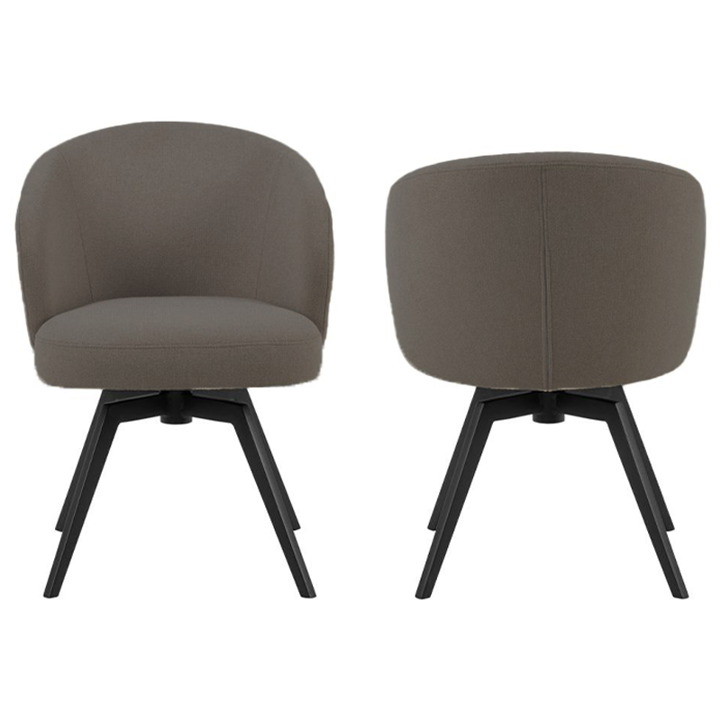 HSM Collection-Esszimmerstuhl Alma + Armlehne-80x58,5x60-Anthrazit/Schwarz-Stoff/Metall