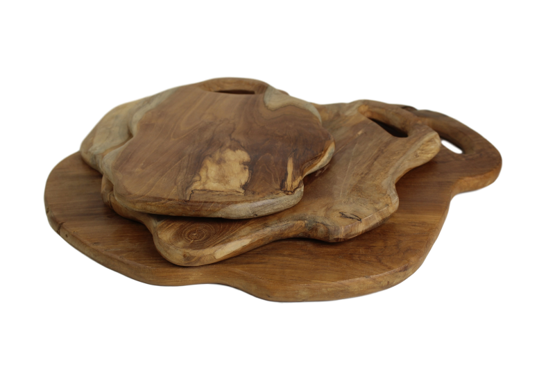 HSM Collection-Servierbrett Groß-40x49x2-Natur-Teak