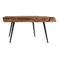 HSM Collection-Rechteckiger Couchtisch Root-80x50x43-Natur/Schwarz-Teak/Metall