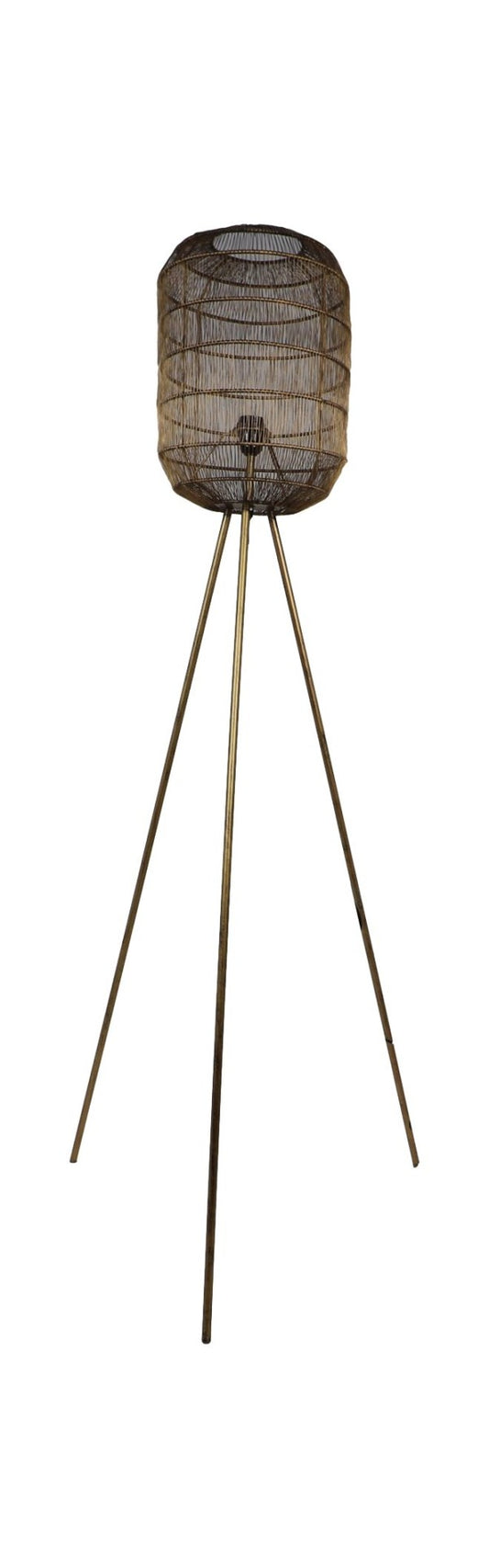 HSM Collection-Vloerlampe Driepoot Marbella-40x158-Gold-Metall