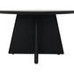HSM Kollektion - Runder Couchtisch mit Kreuzbein - 80x80x45 - Schwarz - Mango